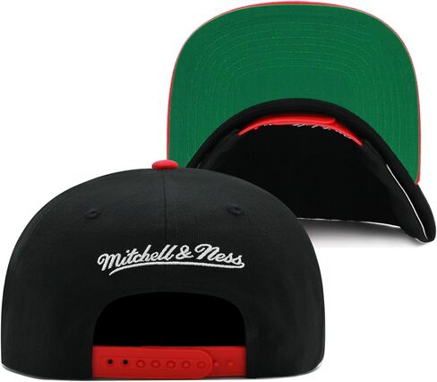 Mitchell & Ness Chicago Blackhawks NHL 2 Tone Side Patch Snapback Hat Adjustable Cap - Black/Red in Saudi Arabia