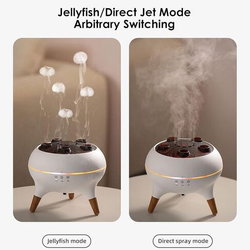 Jellyfish Essential Oil Diffuser,250ml Ultrasonic Aromatherapy Humidifier with 5-Nozzle Mist Ring,Sound Pickup Music Sync,7-Color LED Night Light,Remote Control, Quiet Desktop Decor for Home Office in Saudi Arabia