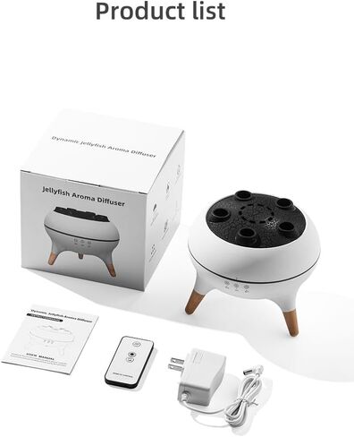 Jellyfish Essential Oil Diffuser,250ml Ultrasonic Aromatherapy Humidifier with 5-Nozzle Mist Ring,Sound Pickup Music Sync,7-Color LED Night Light,Remote Control, Quiet Desktop Decor for Home Office in Saudi Arabia