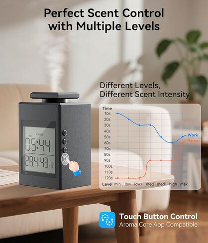 Essential Oil Diffuser, 1000 Sq.Ft Waterless Diffuser, Wireless, Battery Operated & Rechargeable, 7 Timers & 7 Mist Levels, Oil Diffuser for Office, Home, Large Room, Inky Black in Saudi Arabia