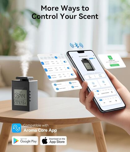Essential Oil Diffuser, 1000 Sq.Ft Waterless Diffuser, Wireless, Battery Operated & Rechargeable, 7 Timers & 7 Mist Levels, Oil Diffuser for Office, Home, Large Room, Inky Black in Saudi Arabia