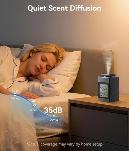 Essential Oil Diffuser, 1000 Sq.Ft Waterless Diffuser, Wireless, Battery Operated & Rechargeable, 7 Timers & 7 Mist Levels, Oil Diffuser for Office, Home, Large Room, Inky Black in Saudi Arabia