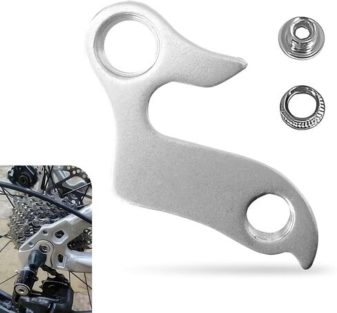 شماعة Derailleur، شماعة Derailleur الخلفية من خليط معدني للجبال، خطافات ميكانيكية خلفية مقاومة للصدأ مع براغي، عالمية للدراجات الجبلية (فضية) in Kuwait