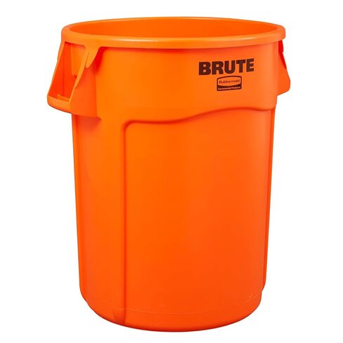 Rubbermaid Commercial Products BRUTE Heavy Duty Round Trash Can High Visibility Garbage Can 44 Gal Orange for Landscapers/Construction/Restaurants/Back of House/Offices in Saudi Arabia
