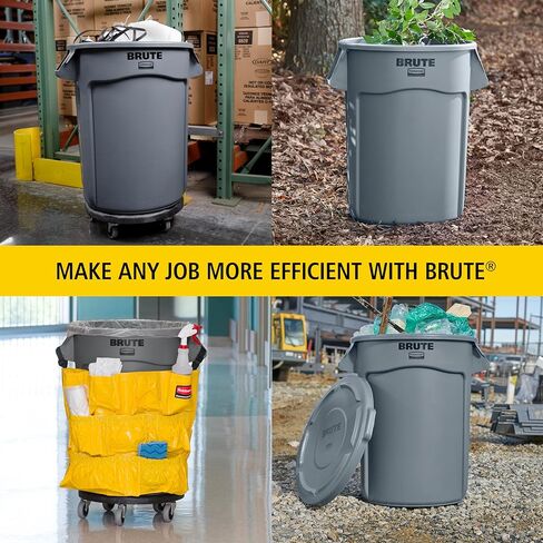 Rubbermaid Commercial Products BRUTE Heavy Duty Round Trash Can High Visibility Garbage Can 44 Gal Orange for Landscapers/Construction/Restaurants/Back of House/Offices in Saudi Arabia