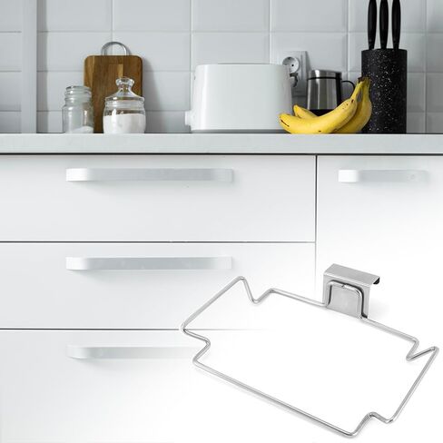 QWORK Stainless Steel Trash Bag Holder for Kitchen Cabinets, Cupboards & Doors, 2 Pack Under Sink Bag Holder, Garbage Bag Holder in Saudi Arabia