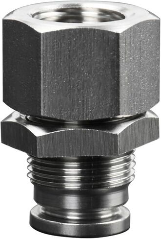 Pneumatic Connector PMF Partition Internal Thread Quick PMF8-01 Through Plate Straight 1Pcs(304不锈钢PMF6-01) in Kuwait