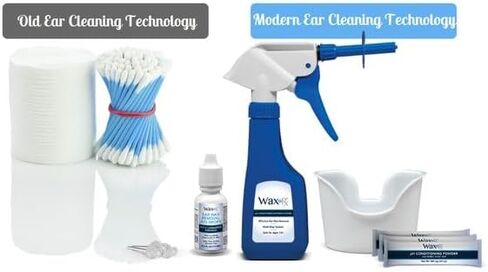 WaxRx Deluxe Ear Wash System, Complete Professional Earwax Removal Kit, Refillable, 3 Complete Uses, with Ear Washer, Basin, Wax Softening Drops, Ear Rinse, Cotton Plugs in Saudi Arabia