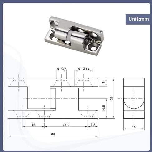 مفصلات من الفولاذ المقاوم للصدأ 304 مناسبة لأبواب الخزانات ولوحات توزيع معدات الأدوات الصناعية قطعة واحدة in Kuwait