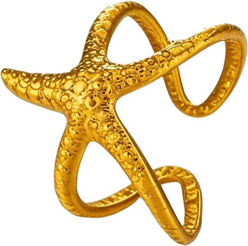 Starfish Statement Ring for Women Chunky Gold Silver Starfish Rings Trendy Open Adjustable Minimalist Rings Summer Beach Jewelry Gifts for Women in Saudi Arabia