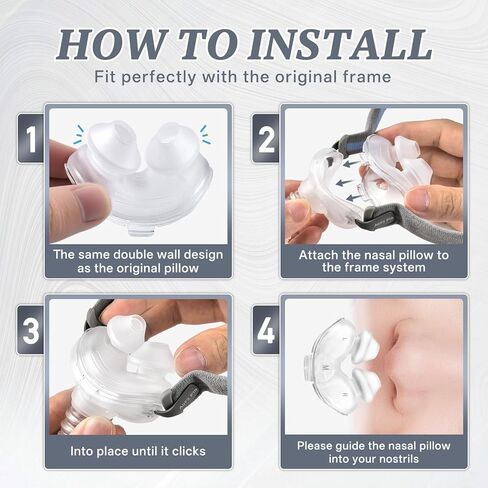 Replacement Nasal Pillow for ResMed Airfit P10, Compatiable with Orignal Airfit P10 Frame,Ultra-Soft Silicone, Gentle Fit, Comfortable Seal, Replacement CPAP Supplie, Medium in Saudi Arabia