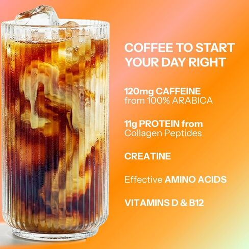 قهوة الفطر Moment Hot Girl مع بروتين الكولاجين والكرياتين - قهوة فورية منخفضة الحموضة مع نكهات الشوكولاتة، عرف الأسد، الريشي والثيانين للطاقة والتركيز والوضوح العقلي - 25 حصة in Kuwait