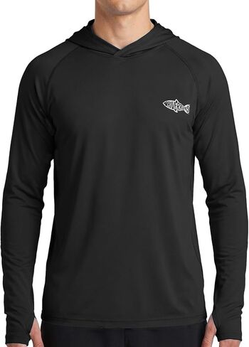 Men's Sun Protection Hoodie UPF 50 Long Sleeve Rash Guard Fishing Shirt with Hood Hiking Lightweight Hooded in Saudi Arabia
