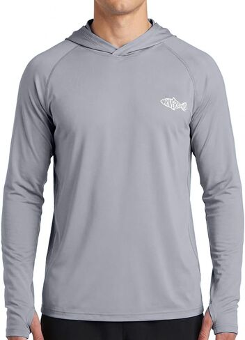 Men's Sun Protection Hoodie UPF 50 Long Sleeve Rash Guard Fishing Shirt with Hood Hiking Lightweight Hooded in Saudi Arabia