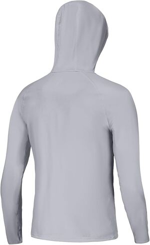 Men's Sun Protection Hoodie UPF 50 Long Sleeve Rash Guard Fishing Shirt with Hood Hiking Lightweight Hooded in Saudi Arabia