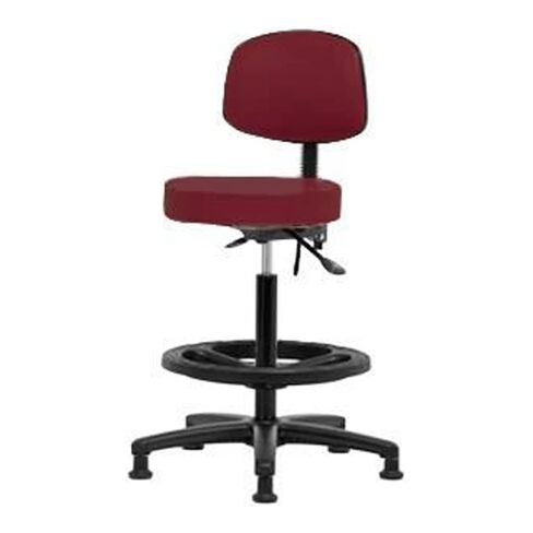 توماس VHBST-RG-T1-BF-RG-c8582 مقعد مرتفع بقاعدة من النايلون الخلفي والأسود، مع إمالة، حلقة قدم سوداء، انزلاقية، كحلي in Kuwait