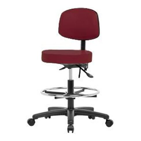 مقعد توماس VMBST-RG-T1-CF-RC-c8605 متوسط ​​الارتفاع مع قاعدة من النايلون الخلفي والأسود، مع إمالة وحلقة قدم من الكروم، عجلة، رمادي in Kuwait