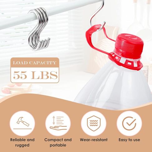 304 Stainless Steel S Hooks, 1.6 inch Heavy Duty S Hook, Stainless Steel Metal Hook, Hanging Hooks for Hanging Hammock Stand, Swing, Plants, Chain Hardware(30 PCS, Silver) in Kuwait