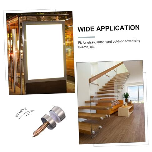 Veemoon 1pc Stainless Steel Solid Glass Fixing Screw for Side Hanging Glass Fixing Tool for Use Easy Installation for Panels and Advertising Boards in Saudi Arabia