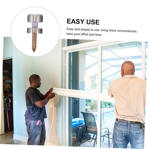 Veemoon 1pc Stainless Steel Solid Glass Fixing Screw for Side Hanging Glass Fixing Tool for Use Easy Installation for Panels and Advertising Boards in Saudi Arabia