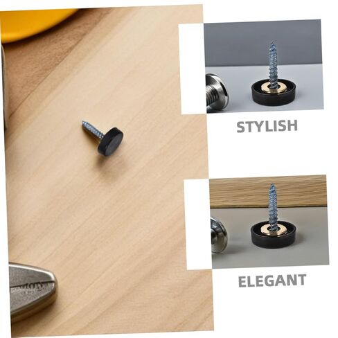 Holibanna 12pcs Stainless Steel Mirror Screws with Caps Decorative Fasteners for Secure Bathroom Kitchen Mirror Mounting Strong Easy Installation Robust Stainless Steel in Kuwait