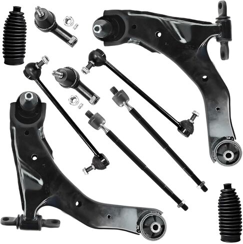 Detroit Axle - Front Lower Control Arms w/Ball Joints Sway Bar Links Inner Outer Tie Rods Boots Replacement for 2005-2009 Kia Spectra Spectra5 in Saudi Arabia