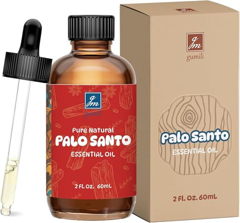 زيت بالو سانتو العطري من جي إم جوميلي بالو سانتو 2 أونصة، زيت بالو سانتو النقي 100% للناشر والبشرة والشعر والجسم والوجه والعطور ورائحة كريمية حلوة للاسترخاء والعلاج العطري والتدليك in Kuwait