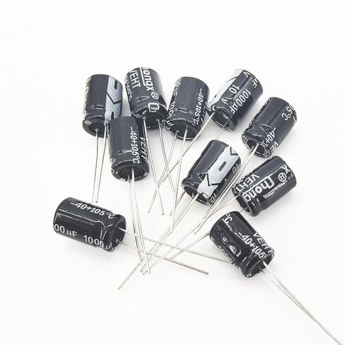 10 قطعة مُكثَّف كهربائيًا من الألومنيوم 1000 فائق التوهج 10 فولت 105C لإصلاح تلفزيونات LCD والإلكترونيات الاستهلاكية in Kuwait