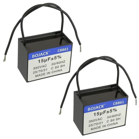 BOJACK CBB61 15uF 350V AC Ceiling Fan Starting Capacitor for Compatible with Harbor Breeze & New Tech 2 Wire (Pack of 2) in Saudi Arabia
