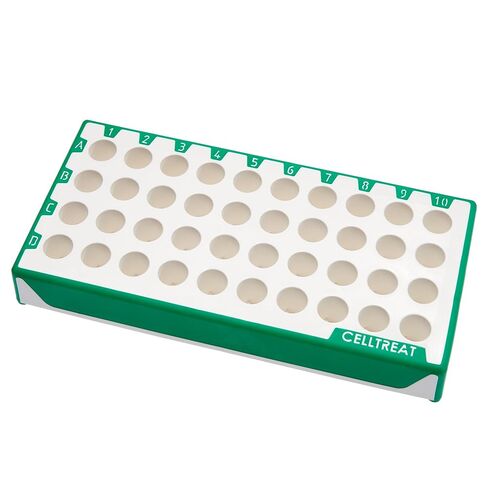 حامل محطة العمل CELLTREAT 229941 سهل الإمساك، قارورة CF مبردة، 40 مكان، قابلة لإعادة الاستخدام، غير معقمة، 19.38 سم طول، 2.29 سم ارتفاع، 9.53 سم عرض، بولي بروبيلين (عبوة من 2) in Saudi Arabia