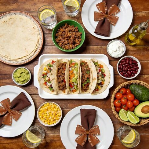 12 قطعة من حلقات المناديل دي بارو ميكسيكانوس الكاكي القوس حامل المناديل Cielito Lindo ديكور الحفلات لفييستا المكسيكي استحمام الطفل ديكور الزفاف in Kuwait