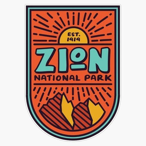 ملصق جداري للكمبيوتر المحمول من الفينيل مطبوع عليه Zion National Park مقاس 5 بوصة (RDB-USA-STICKERS-0553) in Saudi Arabia