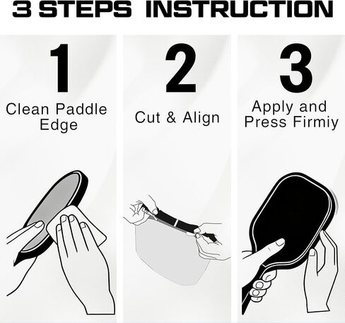 Pickleball Edge Guard Tape – Pickle Ball Paddle Edge Protection Tape 3 Pack, Paddle Head Edge Guard for 12MM to 20MM Rackets, Fits Perfectly Curved Edge, Easy Application, No Wrinkling in Saudi Arabia