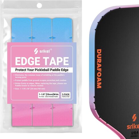 Pickleball Edge Guard Tape – Pickle Ball Paddle Edge Protection Tape 3 Pack, Paddle Head Edge Guard for 12MM to 20MM Rackets, Fits Perfectly Curved Edge, Easy Application, No Wrinkling in Saudi Arabia