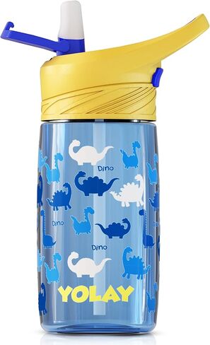 YOLAY 15oz Kids Water Bottle For School Boys and Girls, Durable Toddler Water Bottle with Straw Lid Leak-Proof, Spill Proof, Easy Clean and Dishwasher Safe with Re-Usable and BPA Free - Mermaid in Saudi Arabia