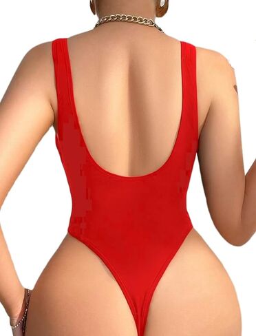 HYTENSUN Sexy One Piece Swimsuit for Women Deep V-Neck Backless High Cut Thong Bottom Open Back Bathing Suit in Saudi Arabia