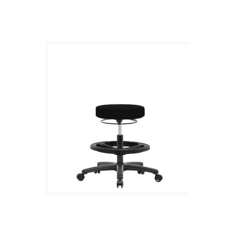 Thomas VMBSO-RG-NF-RC-c8605 Medium Bench Height Stool with Black Nylon Base, No Foot Ring, Caster, Vinyl, Black in Saudi Arabia