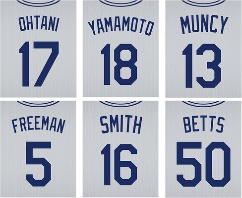 Tmo2 Los Angeles Dodgers Current Players Poster, LA Dodgers Wall Decor, Dodgers Prints, Baseball Poster, MLB Posters, Set of 6 (8x10) - Unframed in Saudi Arabia