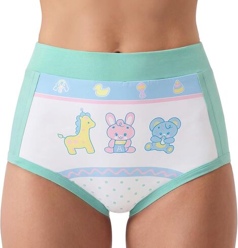 Littleforbig Soft Silky Underwear Comfortable Washable Reusable Waterproof Adult High-Waisted Briefs Training Pants - Baby Parade S Green in Saudi Arabia