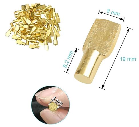 40Pcs 5mm Gold Shelf Pins, Cabinet Shelf Support Pegs, Spoon Shaped Metal Shelf Holders for Kitchen Cabinets, Bookshelves and Furniture, Hardware Kit in Saudi Arabia