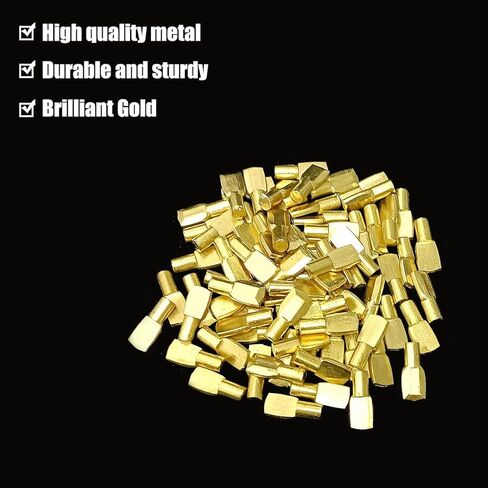 40Pcs 5mm Gold Shelf Pins, Cabinet Shelf Support Pegs, Spoon Shaped Metal Shelf Holders for Kitchen Cabinets, Bookshelves and Furniture, Hardware Kit in Saudi Arabia