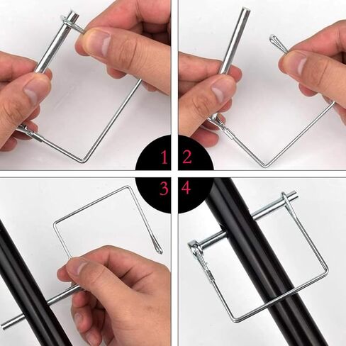 10 Pack Trailer Coupler Pins 1/4" x 3-5/32", Zinc-Plated Steel Latch Hitch Pins for Trailer Tongue, Safety Towing Accessories, RV, Boat, Lawn Mower, Tractor – Replacement Pin Kit in Kuwait