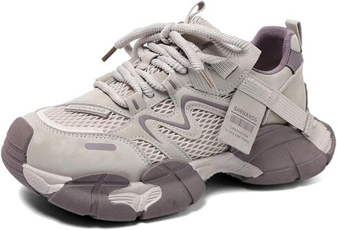 حذاء رياضي نسائي ذو منصة رياضية بأربطة حذاء سفلي أنيق متزايد in Kuwait