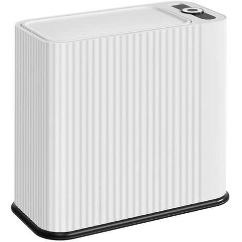 SUBEKYU Bathroom Trash Can with lid,4.2 Gal Small Kitchen Garbage Can,Plastic Office Waste Bin,Slim Wastebasket for Narrow Space,White in Saudi Arabia