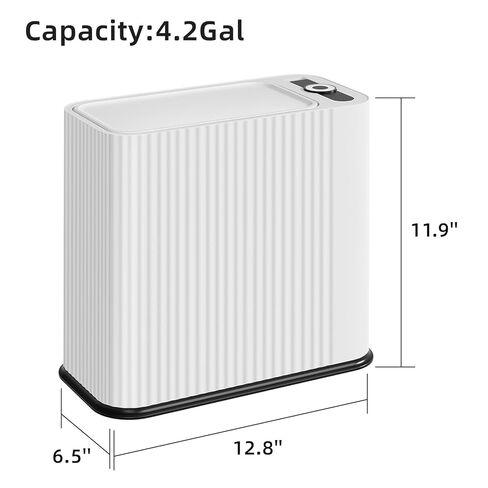 SUBEKYU Bathroom Trash Can with lid,4.2 Gal Small Kitchen Garbage Can,Plastic Office Waste Bin,Slim Wastebasket for Narrow Space,White in Saudi Arabia