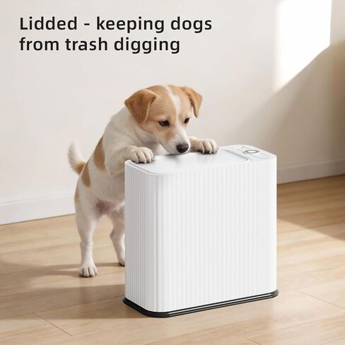 SUBEKYU Bathroom Trash Can with lid,4.2 Gal Small Kitchen Garbage Can,Plastic Office Waste Bin,Slim Wastebasket for Narrow Space,White in Saudi Arabia