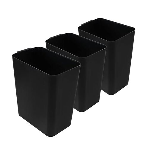 Zopnny 3 Pack 4.5 Gallon Plastic Waste Container, Trash Can Wastebasket, Black Garbage Container Bin for Under Desk, Office, Bathroom in Saudi Arabia