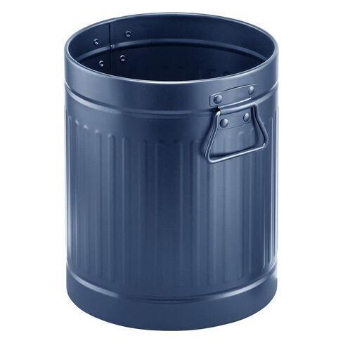 mDesign Steel Metal 2 Gallon/7 Liter Trash Can Wastebasket, Garbage Bin with Handles for Bathroom, Kitchen, Bedroom, Office - Holds Trash, Waste, Garbage, Recycling - Black in Saudi Arabia