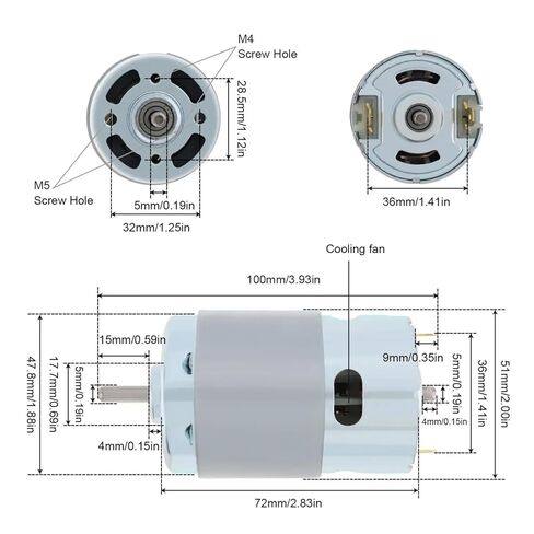 895 DC Motor 12V 24V High 6000RPM 20000RPM Double Ball Bearing High RPM DC Motor for Electric Tools DIY Small Drill in Saudi Arabia