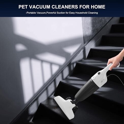 FUNCCUBE Vacuum Cleaners for Home - Corded Stick Vacuum Cleaner, High Power Suction Vac for Pet Hair Carpet Hardwood Floor, Household Hand Lightweight Handheld Portable Car Vac,MC White in Saudi Arabia